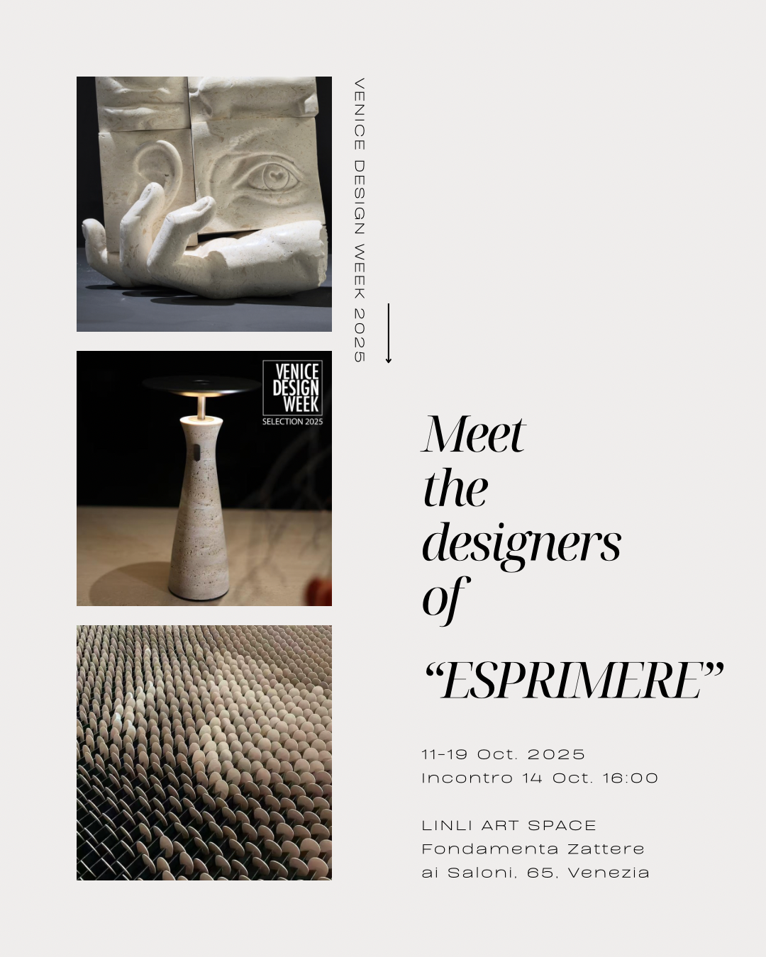 ESPRIMERE — Venice Design Week 2025 exhibition poster