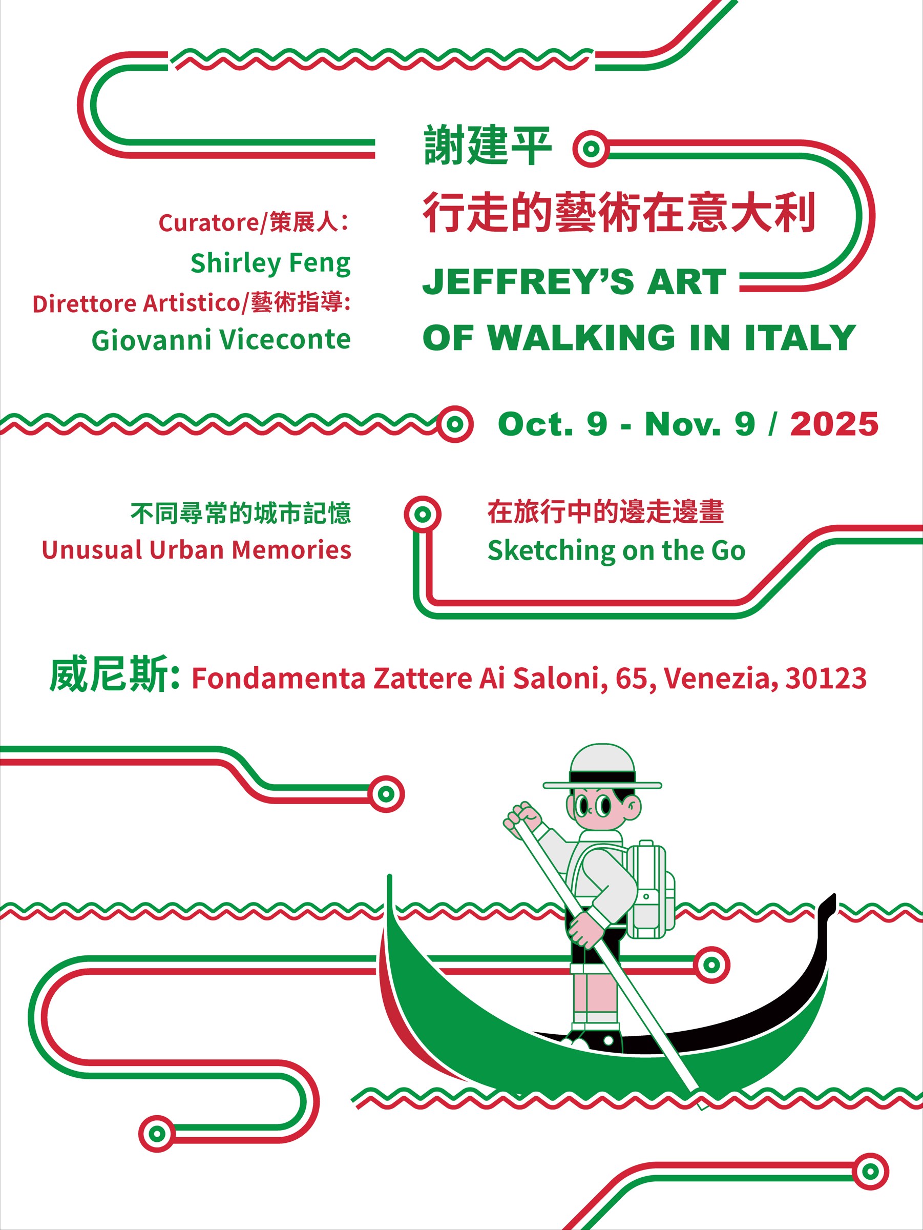 Jeffrey’s Art of Walking in Italy exhibition poster