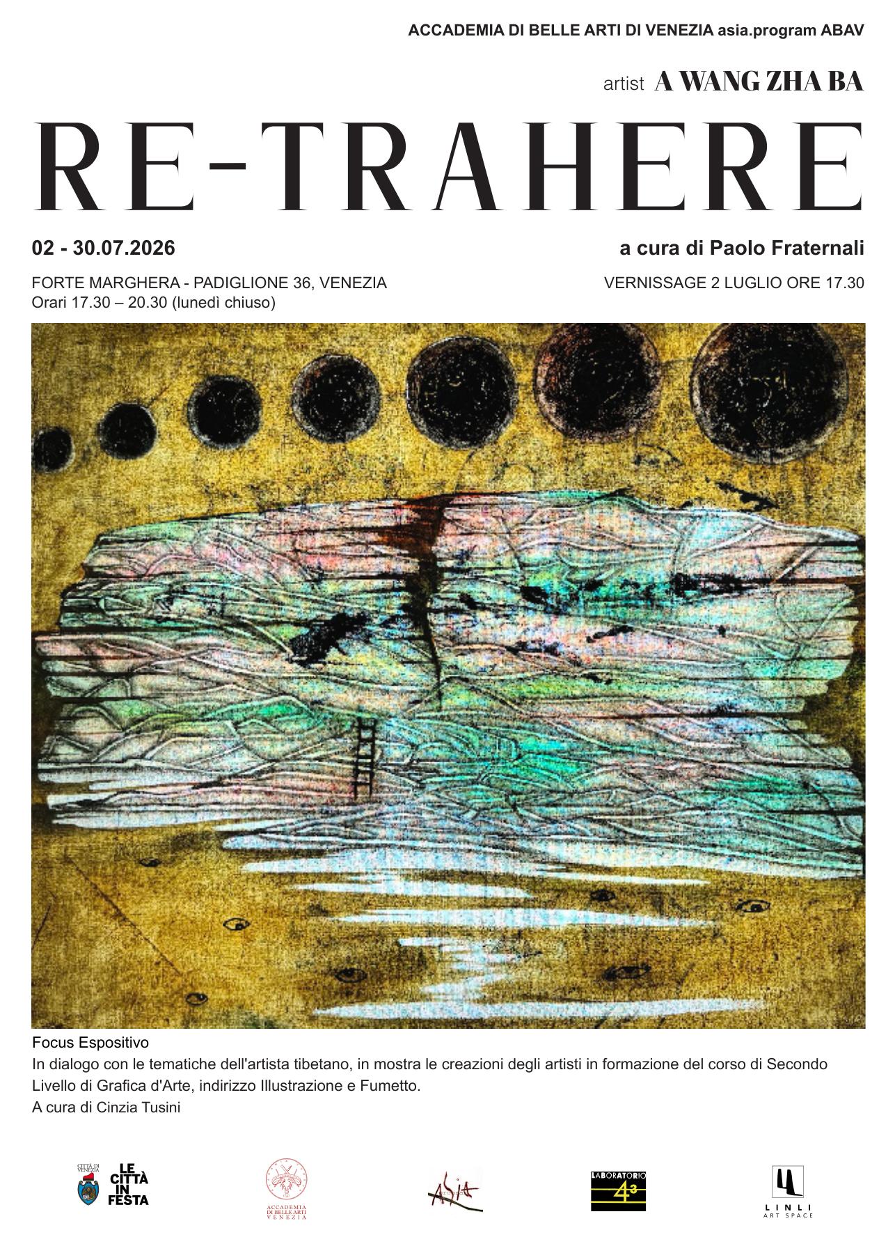 Re-trahere exhibition poster featuring Awangzhaba’s artwork